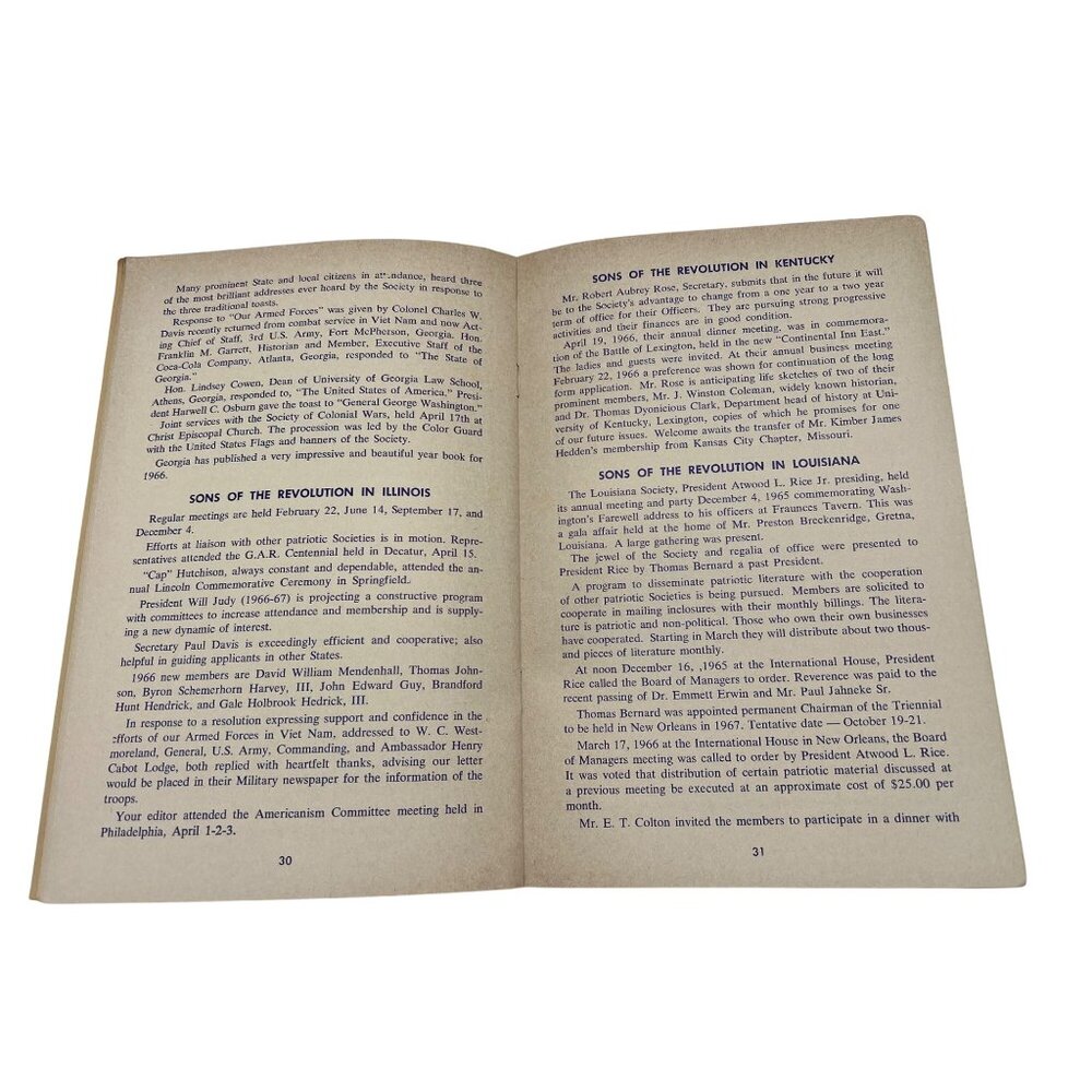 1966 Heritage Trustees Sons of the Revolution Booklet Tennessee Provenance - Picture 6 of 8